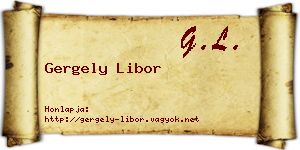 Gergely Libor névjegykártya